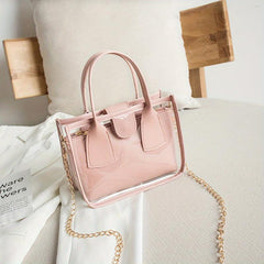 Mini Transparent Tote Bag Women's Jelly PVC Handbag & Crossbody Bag