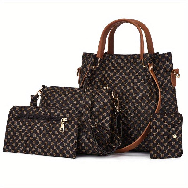 Retro Shoulder Bag Set PU Women's Handbag Stylish Crossbody