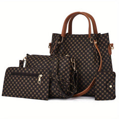Retro Shoulder Bag Set PU Women's Handbag Stylish Crossbody
