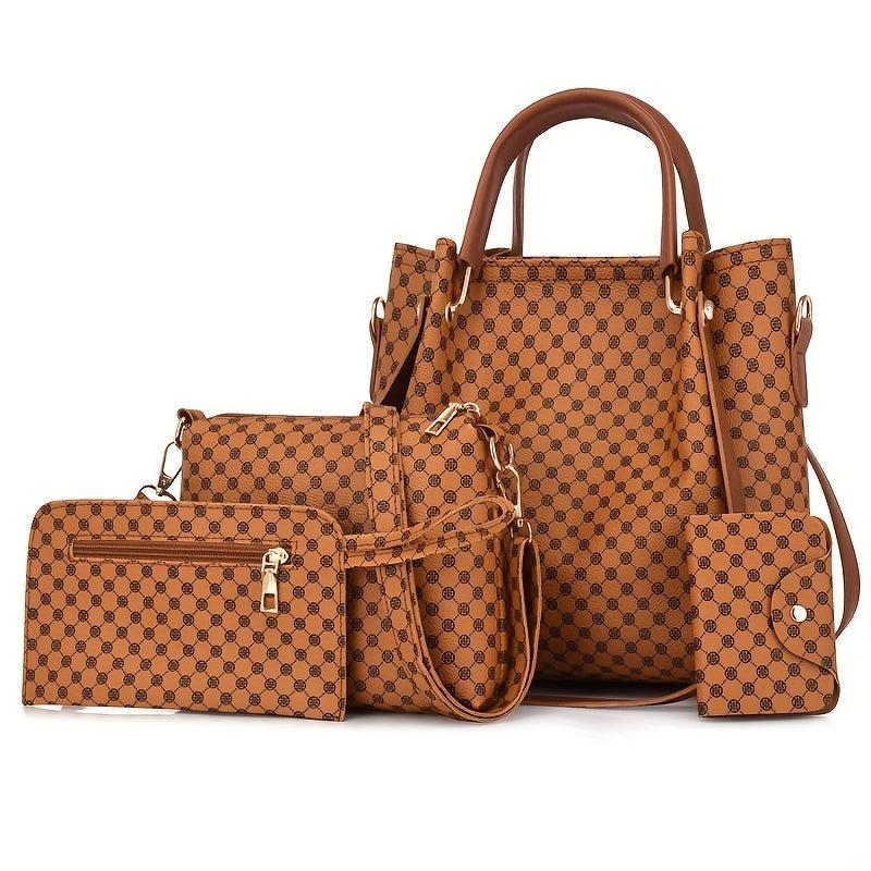 Retro Shoulder Bag Set PU Women's Handbag Stylish Crossbody