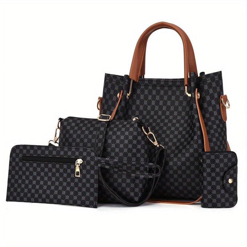 Retro Shoulder Bag Set PU Women's Handbag Stylish Crossbody