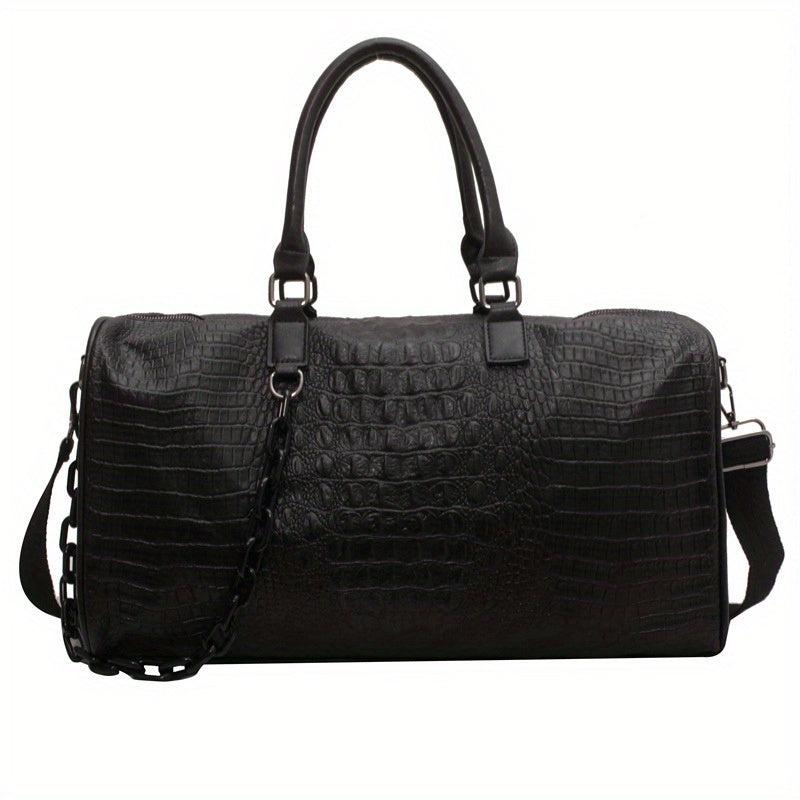 Crocodile Sports Bag with Acrylic Strap - Large Capacity