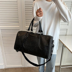 Crocodile Sports Bag with Acrylic Strap - Large Capacity