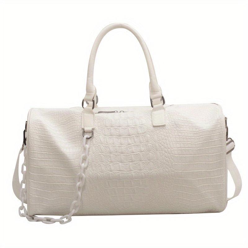 Crocodile Sports Bag with Acrylic Strap - Large Capacity