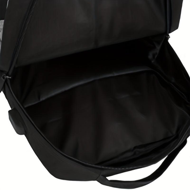 3 Pcs Solid Bag Sets Preppy Backpack & Crossbody Square Bag & Clutch Pouch