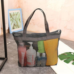 Portable Mesh Bag Makeup Storage Toiletry Swimsuit Beach Bath Bag