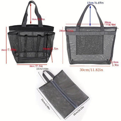 Portable Mesh Bag Makeup Storage Toiletry Swimsuit Beach Bath Bag