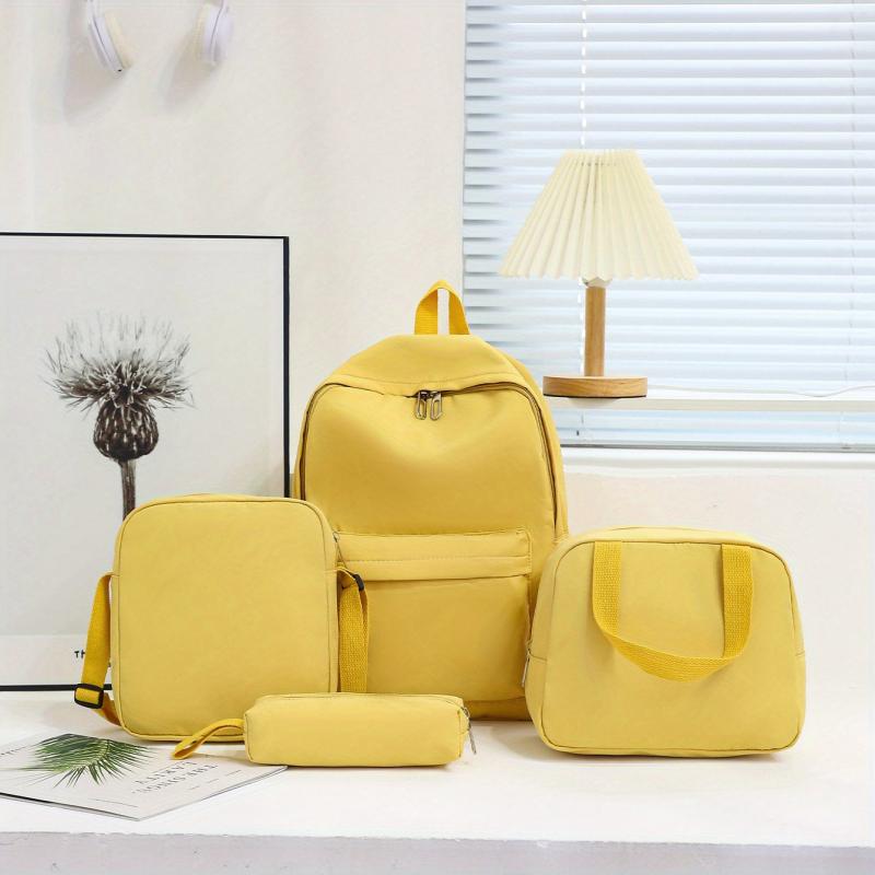 4PCS Large Capacity Backpack Set Preppy Back To School Daypack Travel Knapsack