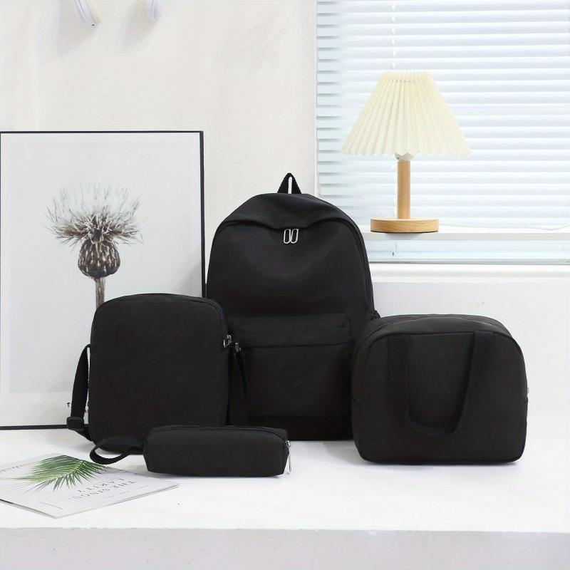 4PCS Large Capacity Backpack Set Preppy Back To School Daypack Travel Knapsack