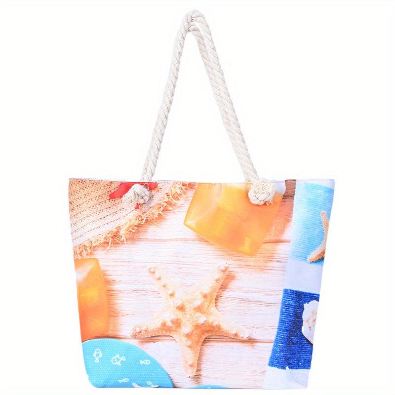 Beach Pattern Tote Bag Large Capacity Women's All Match Beach Bag