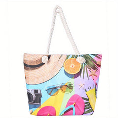 Beach Pattern Tote Bag Large Capacity Women's All Match Beach Bag