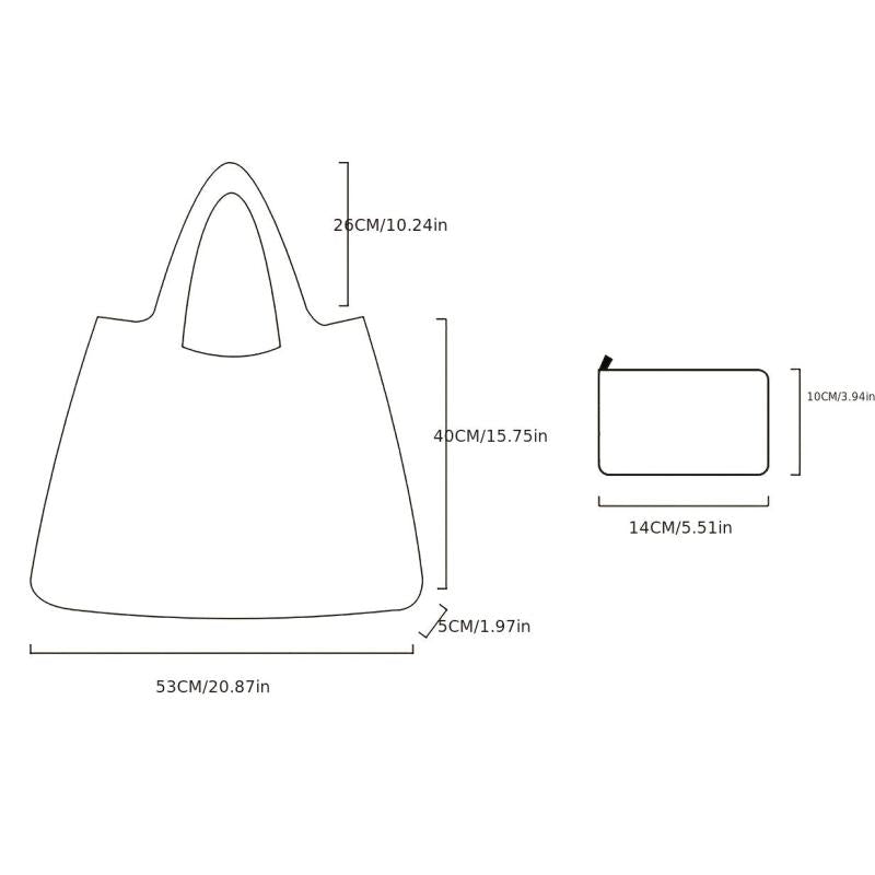 Cartoon Pattern Shopper Bag, Foldable Lightweight Shoulder Bag