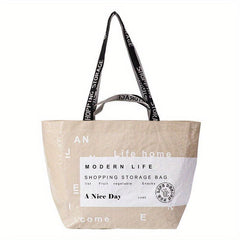 Stylish Letter Print Tote Bag Large Capacity Shoulder Bag