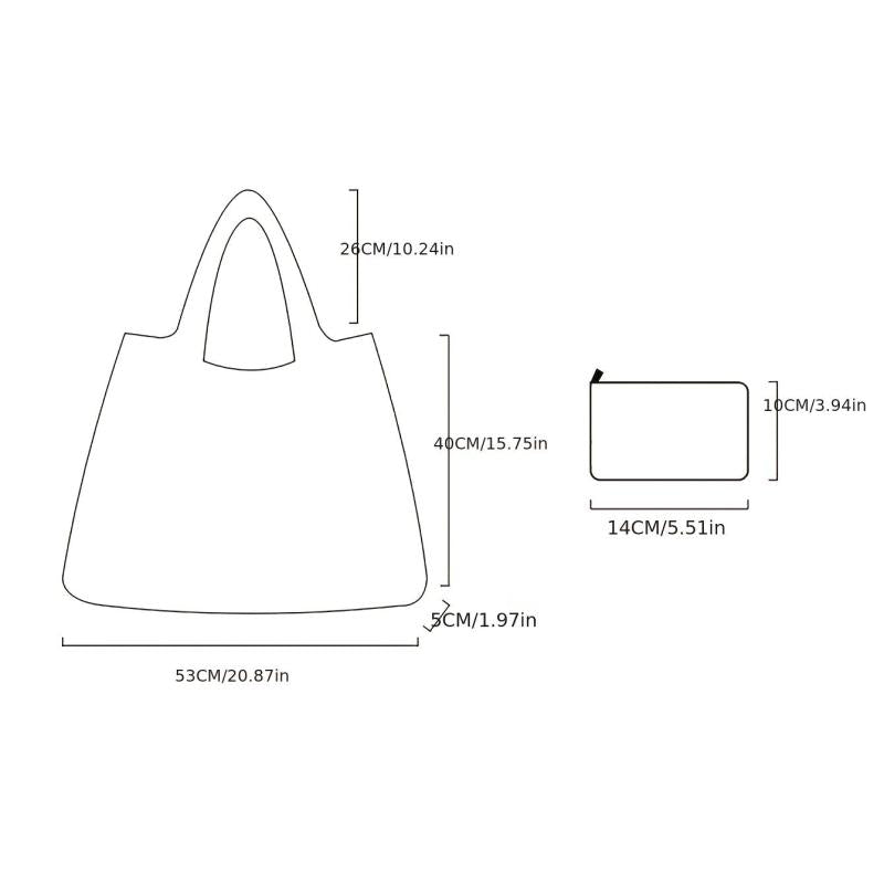Floral Pattern Shopper Bag Large Capacity Foldable Shoulder Bag