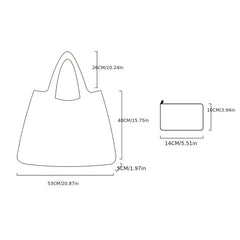 Floral Pattern Shopper Bag Large Capacity Foldable Shoulder Bag