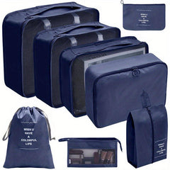 8pcs Travel Packing Cubes Lightweight Clothing Storage Bag Organizers
