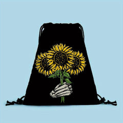 Skull Drawstring Bag Halloween Lightweight Sports Backpack