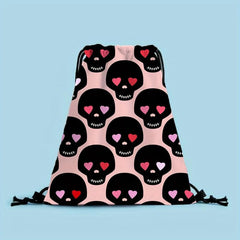 Skull Drawstring Bag Halloween Lightweight Sports Backpack