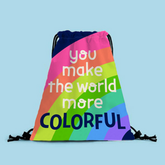 LGBT Pride Rainbow Print Drawstring Backpack