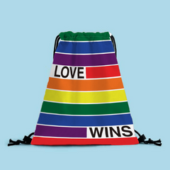 LGBT Pride Rainbow Print Drawstring Backpack