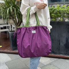 Reusable Drawstring Gym Bag Lightweight Tote Shoulder Bag