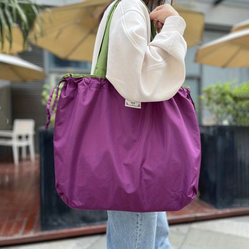 Reusable Drawstring Gym Bag Lightweight Tote Shoulder Bag