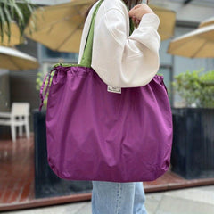 Reusable Drawstring Gym Bag Lightweight Tote Shoulder Bag