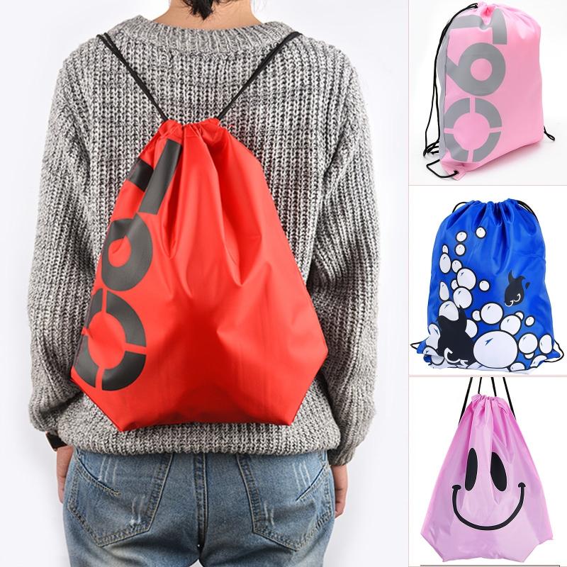 Large Capacity Drawstring Nylon Backpack for Sports Yoga Gym