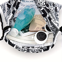Skull & Flower Pattern Drawstring Backpack