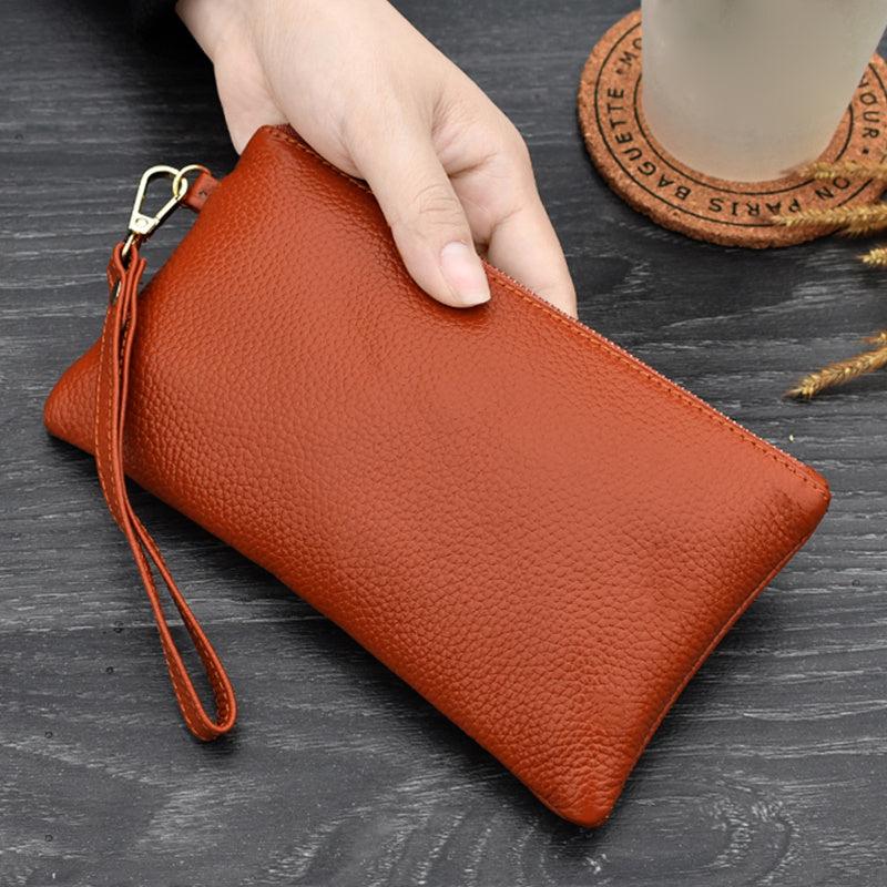 Faux Leather Clutch Bag Zipper Wallet for Coin & Phone