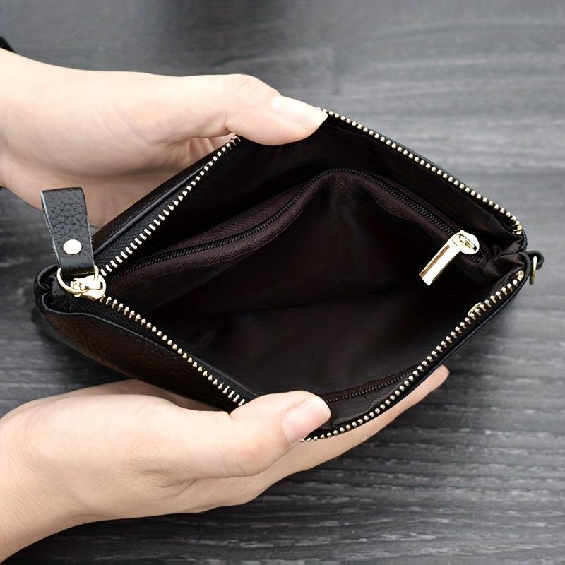 Faux Leather Clutch Bag Zipper Wallet for Coin & Phone