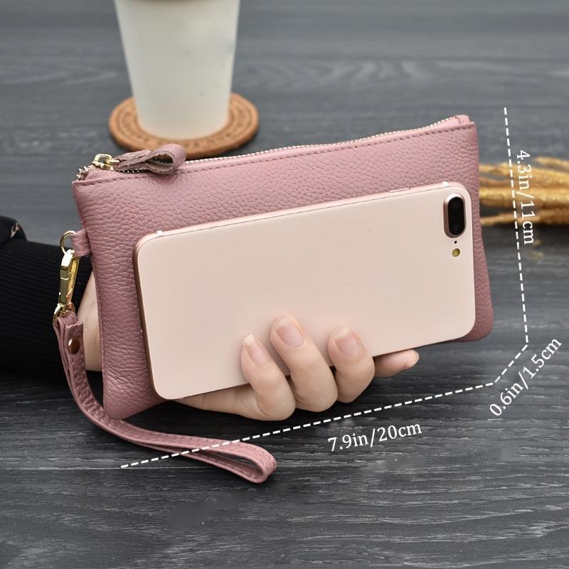Faux Leather Clutch Bag Zipper Wallet for Coin & Phone