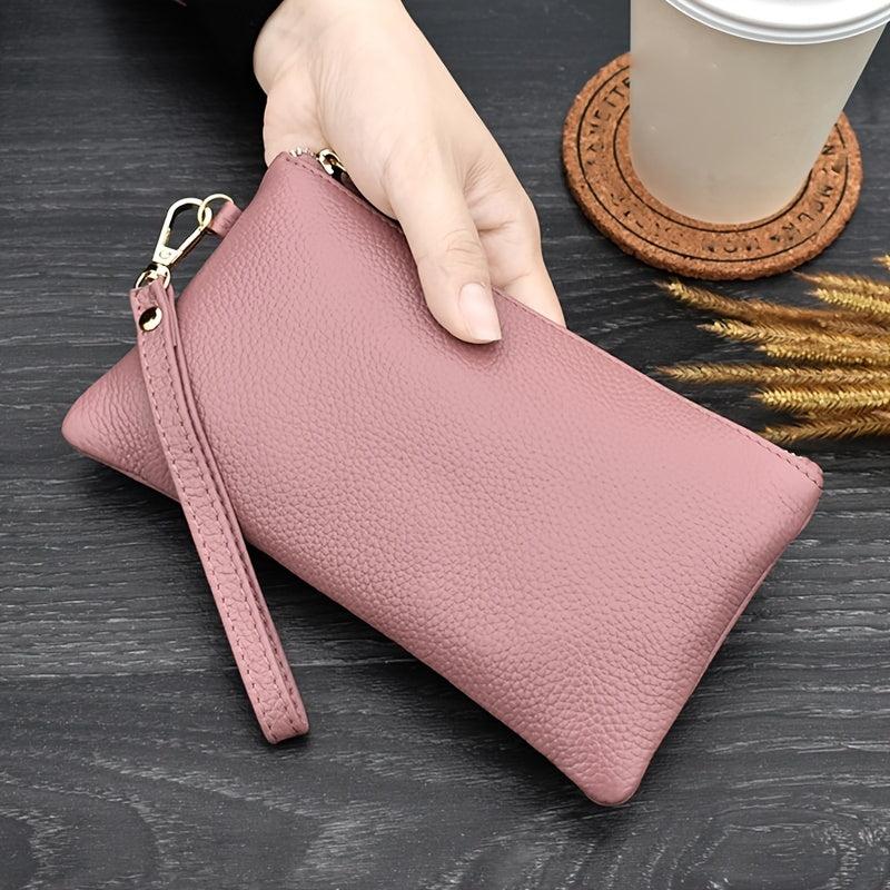 Faux Leather Clutch Bag Zipper Wallet for Coin & Phone