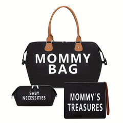 Nappy Bag Sets Letter Print Tote Bags Large Capacity Handbag Diaper Bag 3pcs Set