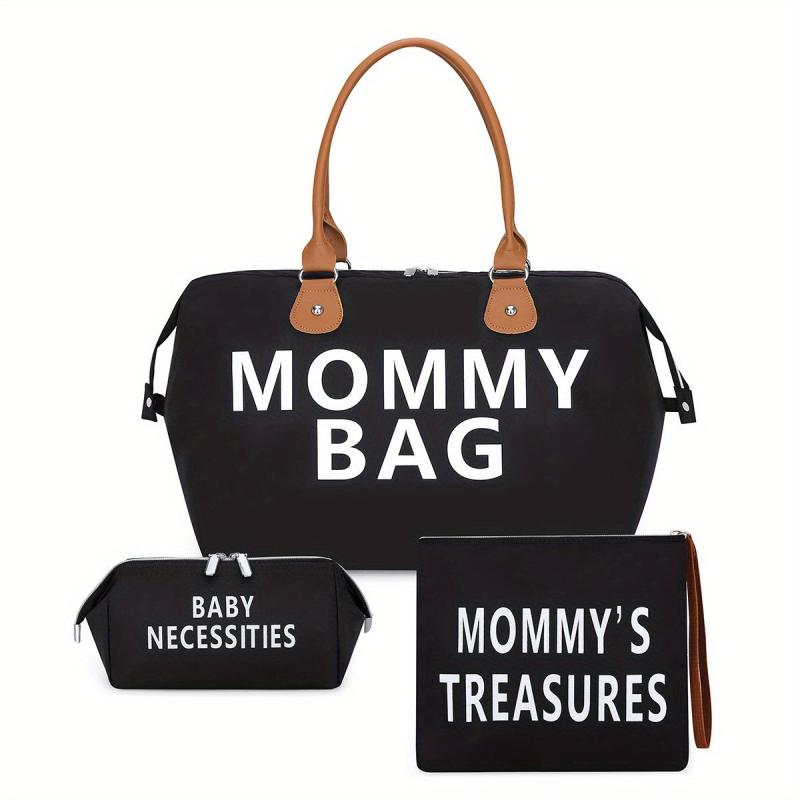 Nappy Bag Sets Letter Print Tote Bags Large Capacity Handbag Diaper Bag 3pcs Set