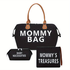 Nappy Bag Sets Letter Print Tote Bags Large Capacity Handbag Diaper Bag 3pcs Set
