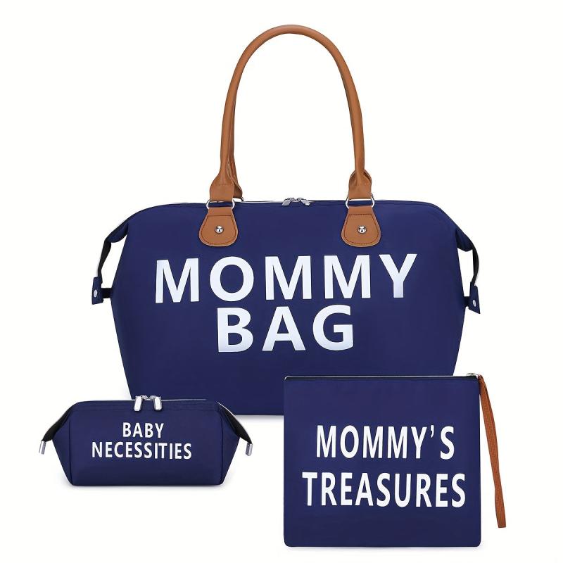 Nappy Bag Sets Letter Print Tote Bags Large Capacity Handbag Diaper Bag 3pcs Set