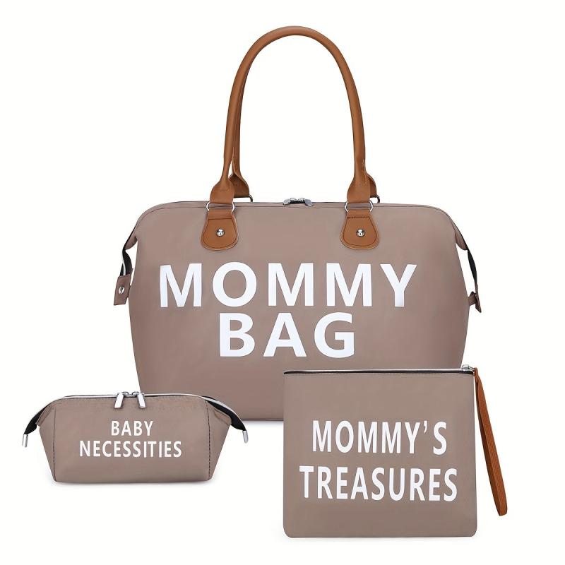 Nappy Bag Sets Letter Print Tote Bags Large Capacity Handbag Diaper Bag 3pcs Set