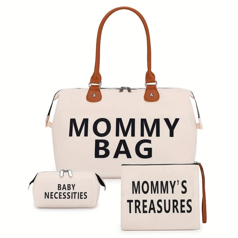 Nappy Bag Sets Letter Print Tote Bags Large Capacity Handbag Diaper Bag 3pcs Set