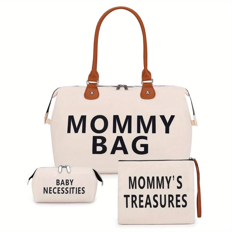 Nappy Bag Sets Letter Print Tote Bags Large Capacity Handbag Diaper Bag 3pcs Set