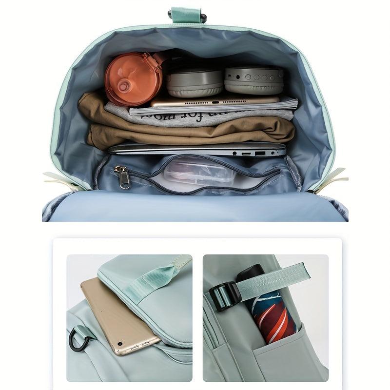 Solid Gym Bag Casual Zipper Large Capacity Backpack For Travel