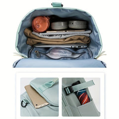 Solid Gym Bag Casual Zipper Large Capacity Backpack For Travel