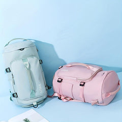 Solid Gym Bag Casual Zipper Large Capacity Backpack For Travel