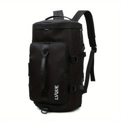 Solid Gym Bag Casual Zipper Large Capacity Backpack For Travel