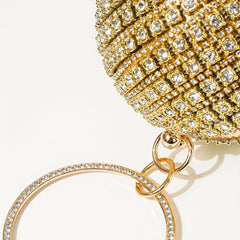 Rhinestone Ball Bag Glitter Evening Bag With Tassel Decor
