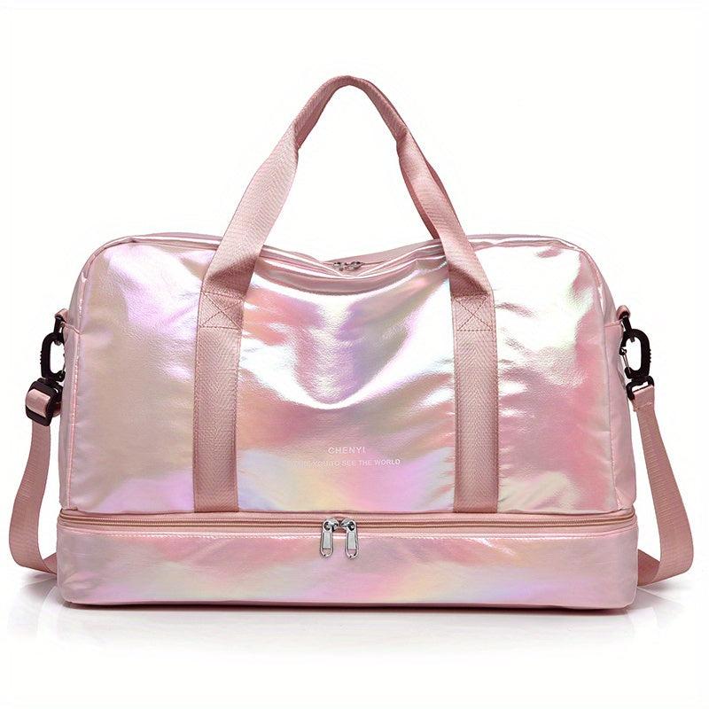 Stylish Laser Large Capacity Sports Bag Lightweight Storage Luggage Shoulder Bag