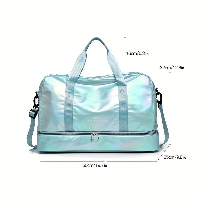 Stylish Laser Large Capacity Sports Bag Lightweight Storage Luggage Shoulder Bag