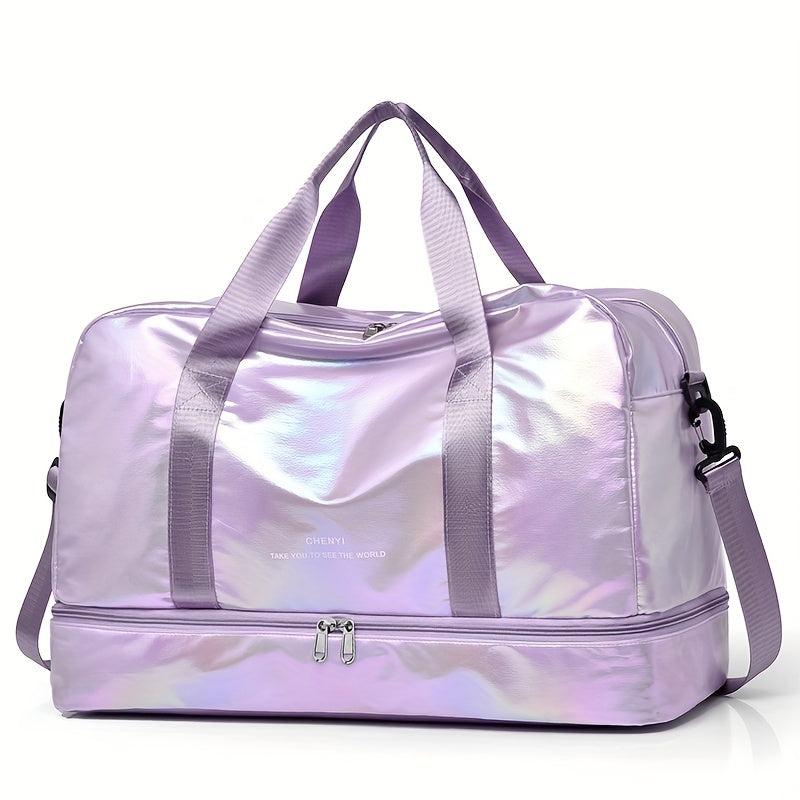 Stylish Laser Large Capacity Sports Bag Lightweight Storage Luggage Shoulder Bag