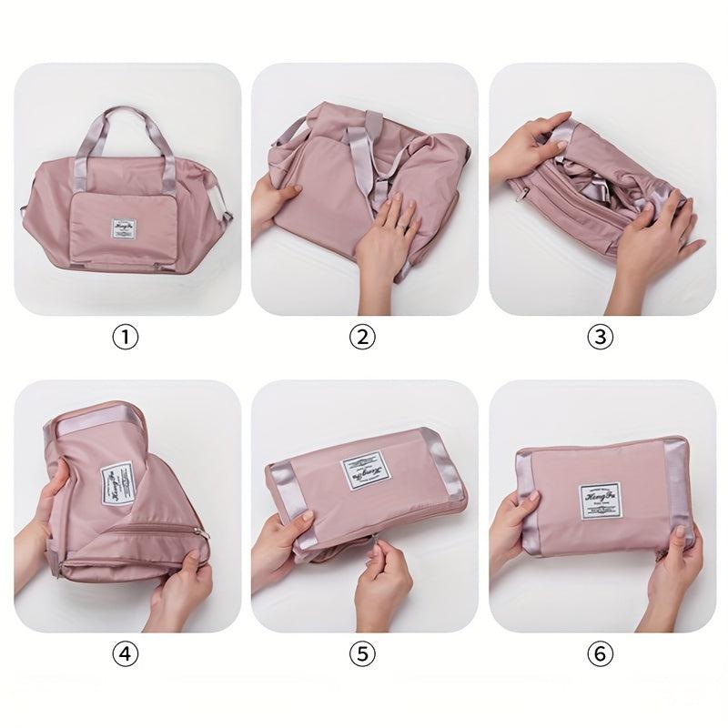 Large Foldable Duffle Bag Portable Weekender Overnight Bag
