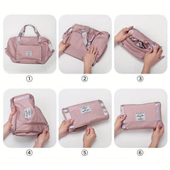 Large Foldable Duffle Bag Portable Weekender Overnight Bag
